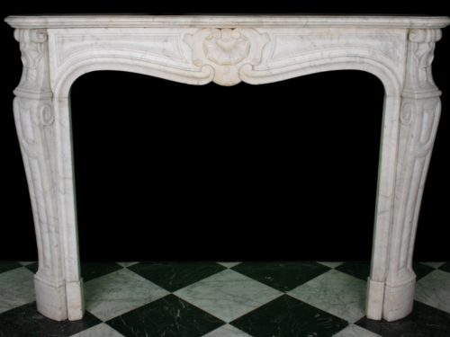 Louis XV White Carrara Chimneypiece