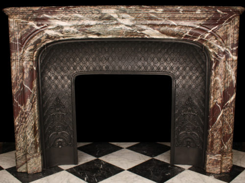 French Rouge Marble Fireplace