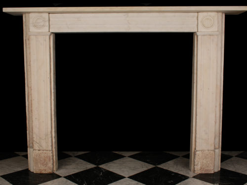 Georgian White Statuary Marble Fireplace